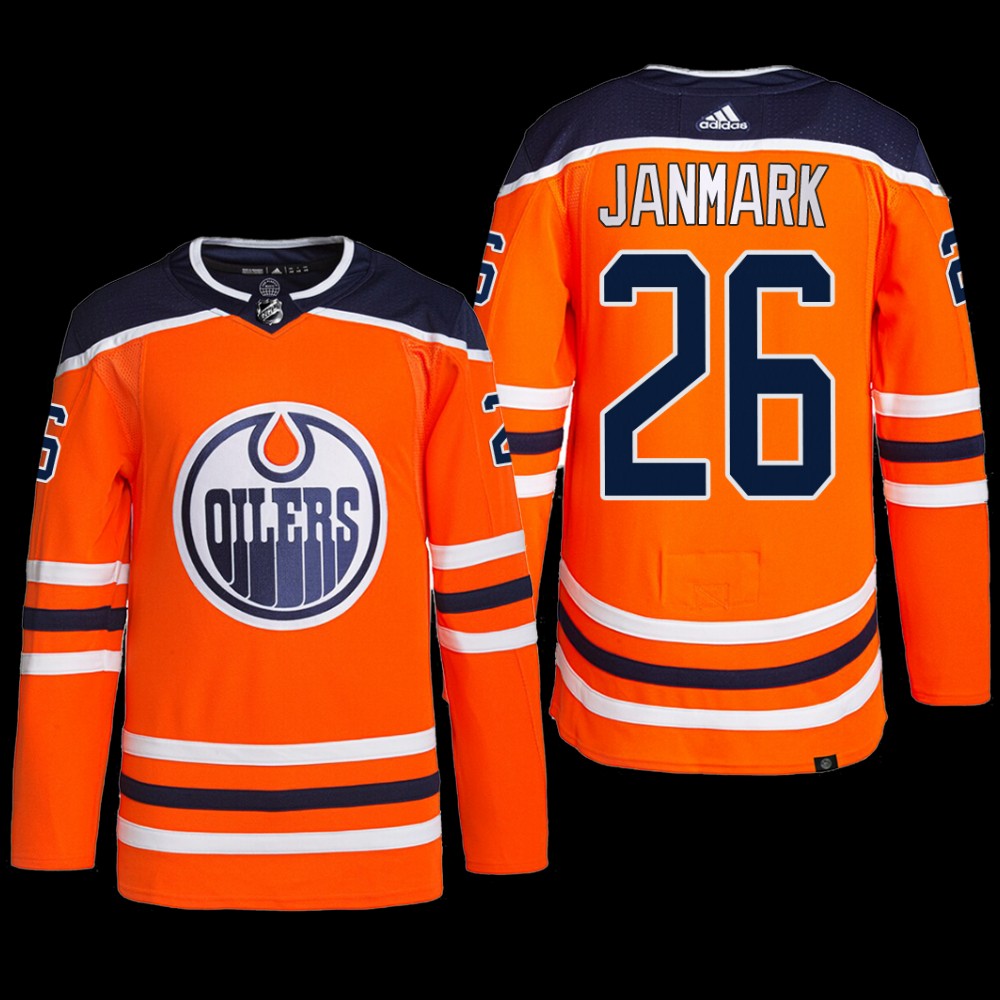 Mattias Janmark Edmonton Oilers Primegreen Jersey 2022 Orange #26 Home Uniform