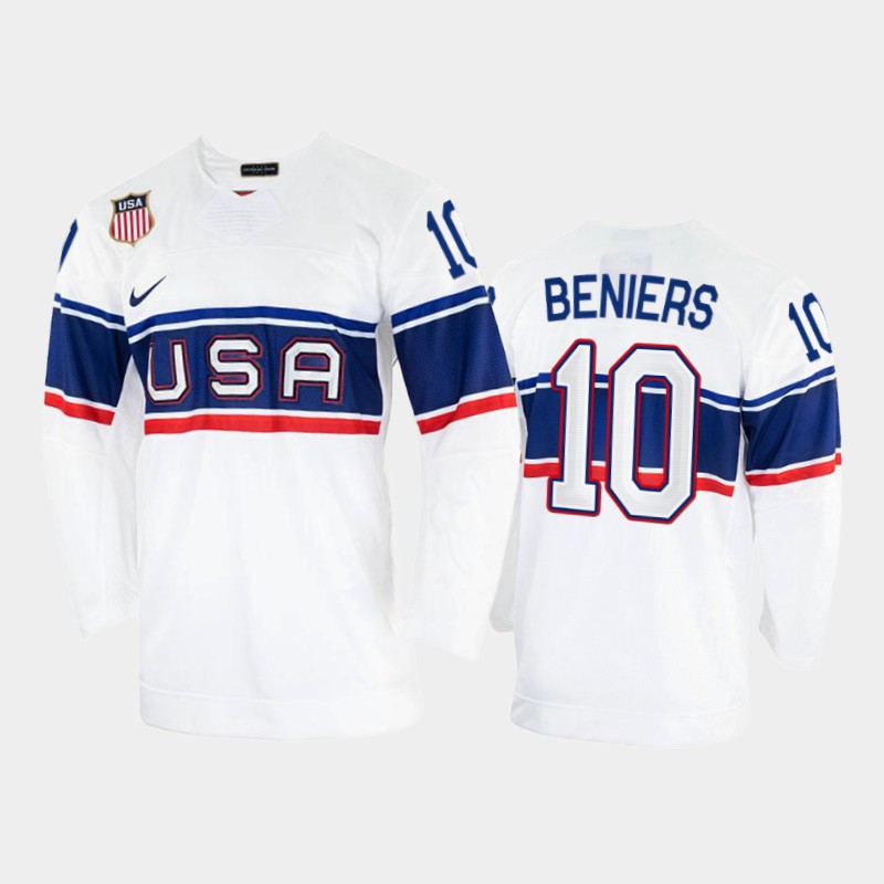 Matty Beniers USA White Jersey 2022 Winter Olympics