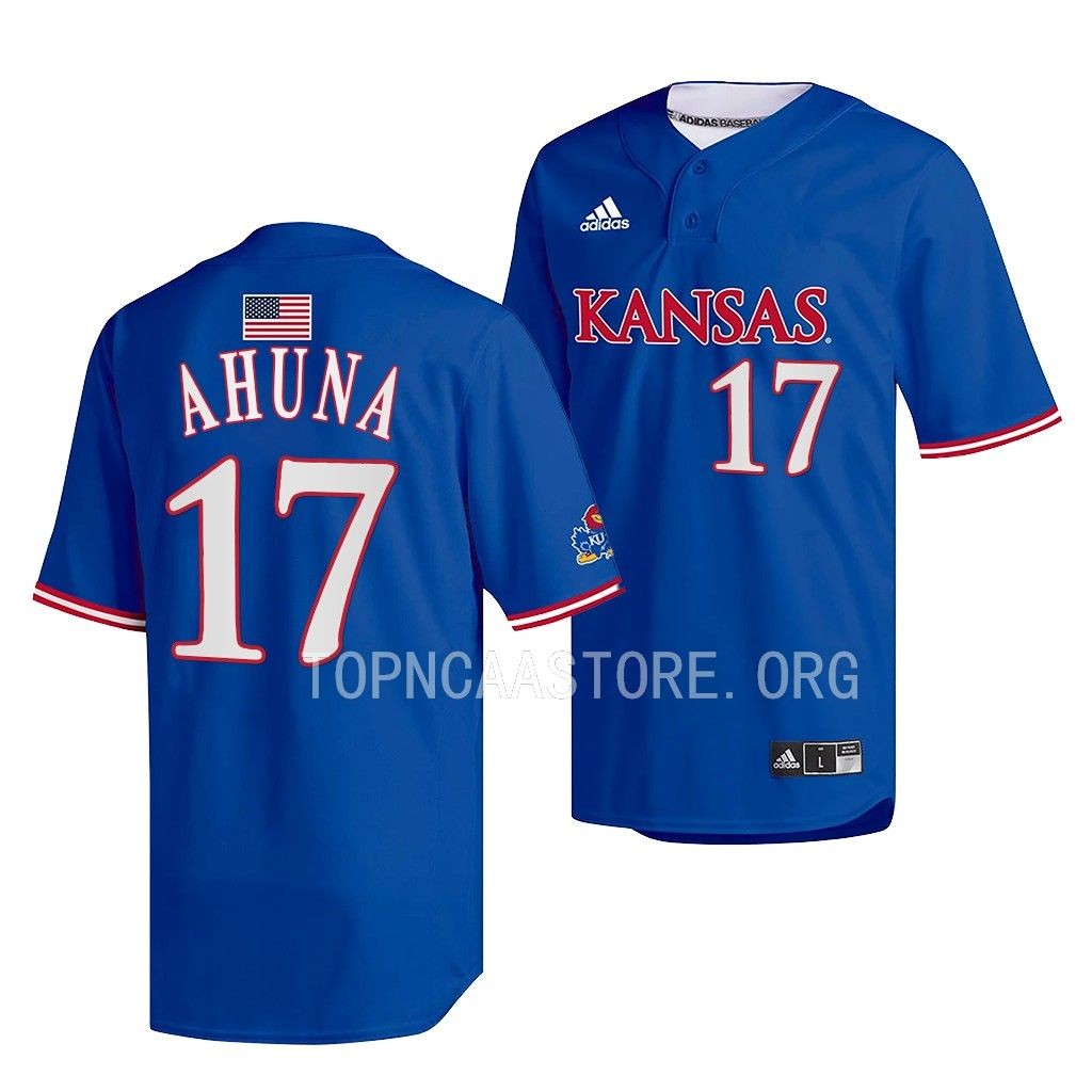 Maui Ahuna Kansas Jayhawks #17 Royal Two-Button Jersey