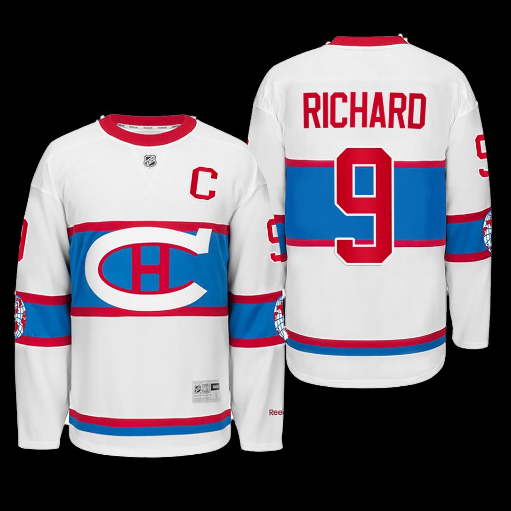 Maurice Richard Montreal Canadiens Winter Classic 2016 White Throwback Jersey
