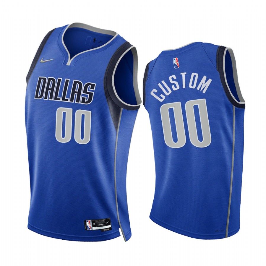 Mavericks Custom 75th Diamond Anniversary Blue #00 Jersey 2021-22