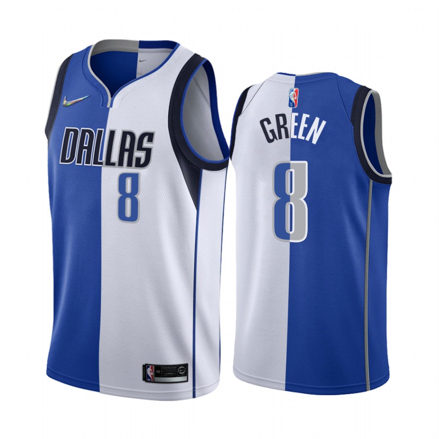 Mavericks Josh Green 2022 Split Edition White Jersey 75th Diamond Badge