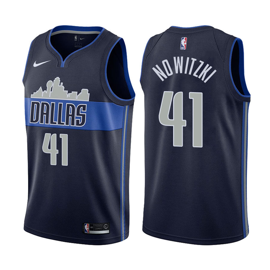 Mavericks Male Dirk Nowitzki #41 Swingman Statement Navy Jersey