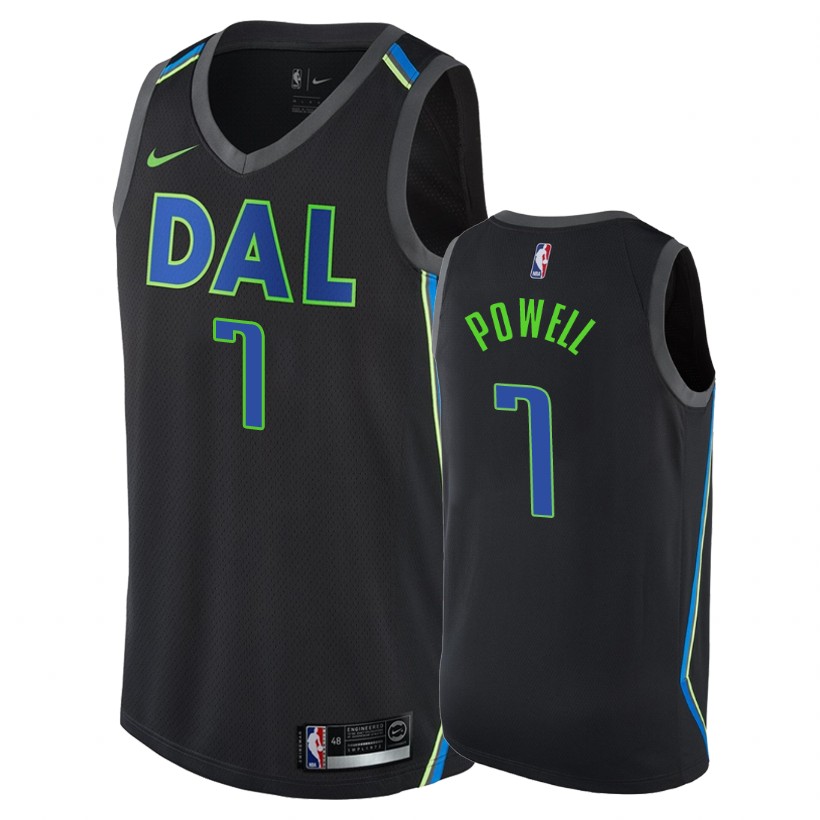 Mavericks Male Dwight Powell #7 City Black Jersey