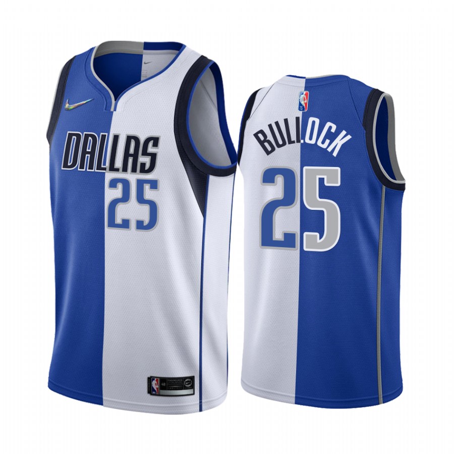 Mavericks Reggie Bullock 2022 Split Edition White Jersey 75th Diamond Badge