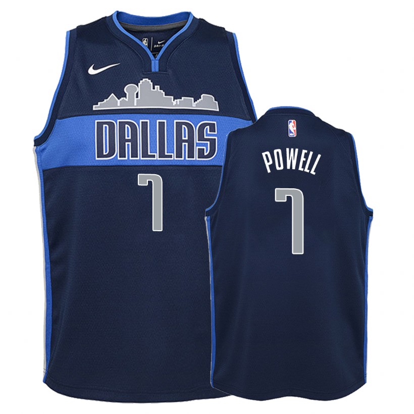 Mavericks Youth Dwight Powell #7 Statement Navy Jersey