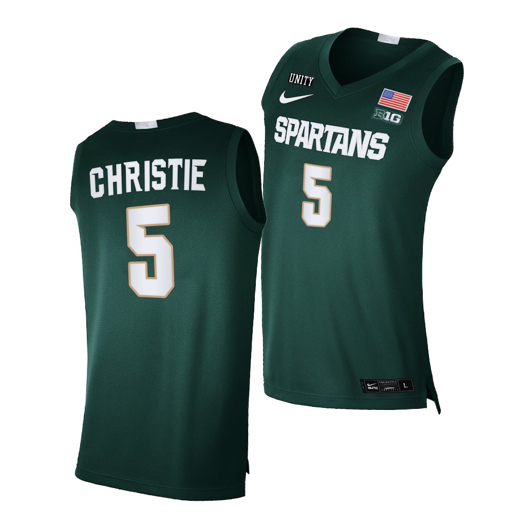 Max Christie #5 Michigan State Spartans 2021-22 College Limited Green Jersey