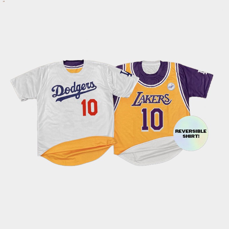 Max Christie LA Lakers/Dodgers Reversible Shirt jersey Lakers Night 8-24 Gold White