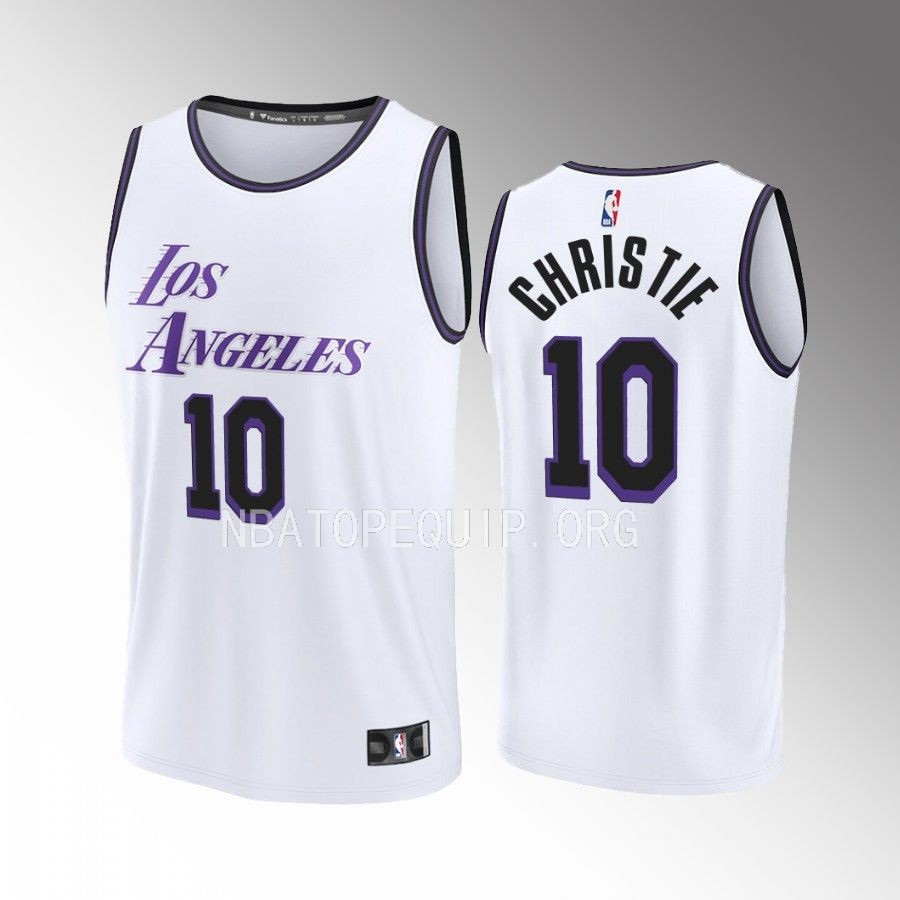 Max Christie Lakers #10 White Jersey Fast Break Fastbreak 2022-23 City Edition