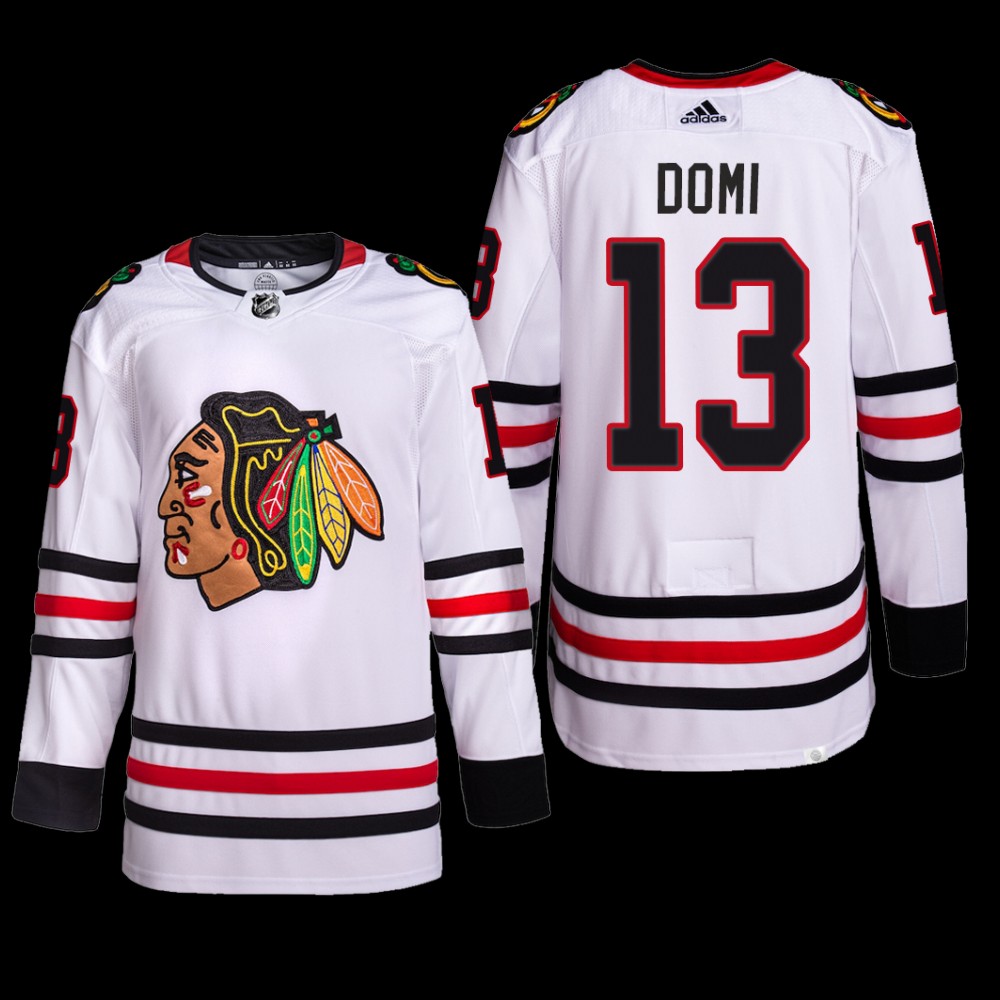 Max Domi Chicago Blackhawks Primegreen Jersey 2022 White #13 Away Uniform