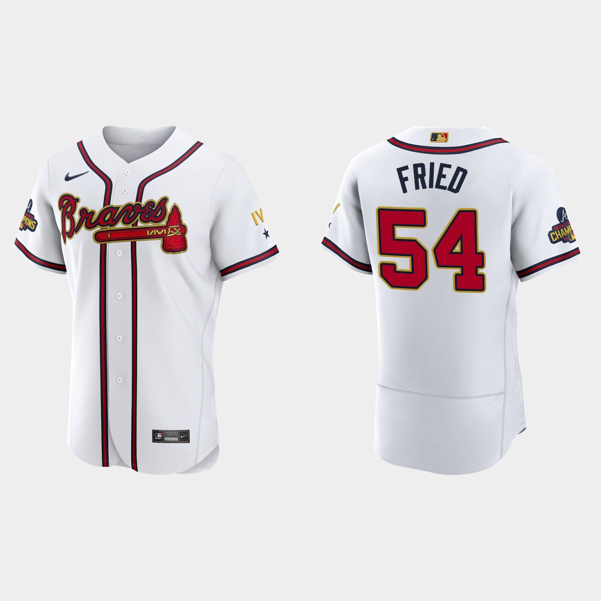 Max Fried Atlanta Braves 2022 Gold Program White Jersey
