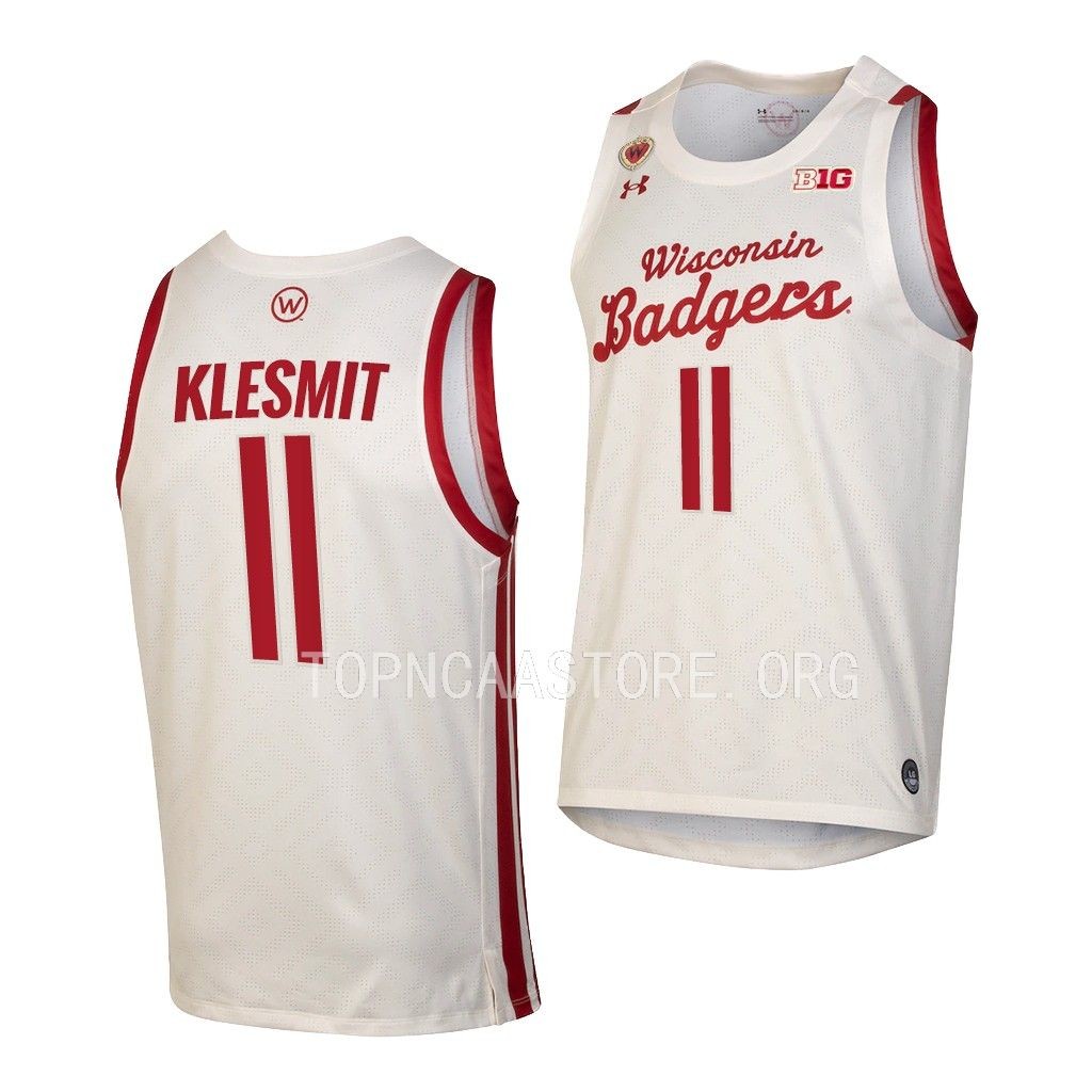 Max Klesmit #11 Wisconsin Badgers Retro Throwback Jersey 2022-23 White