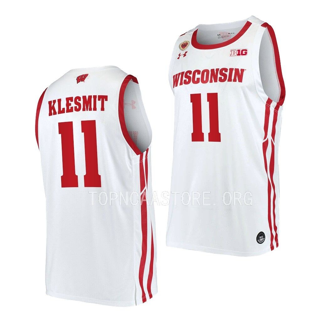 Max Klesmit Wisconsin Badgers #11 White Home Jersey 2022-23
