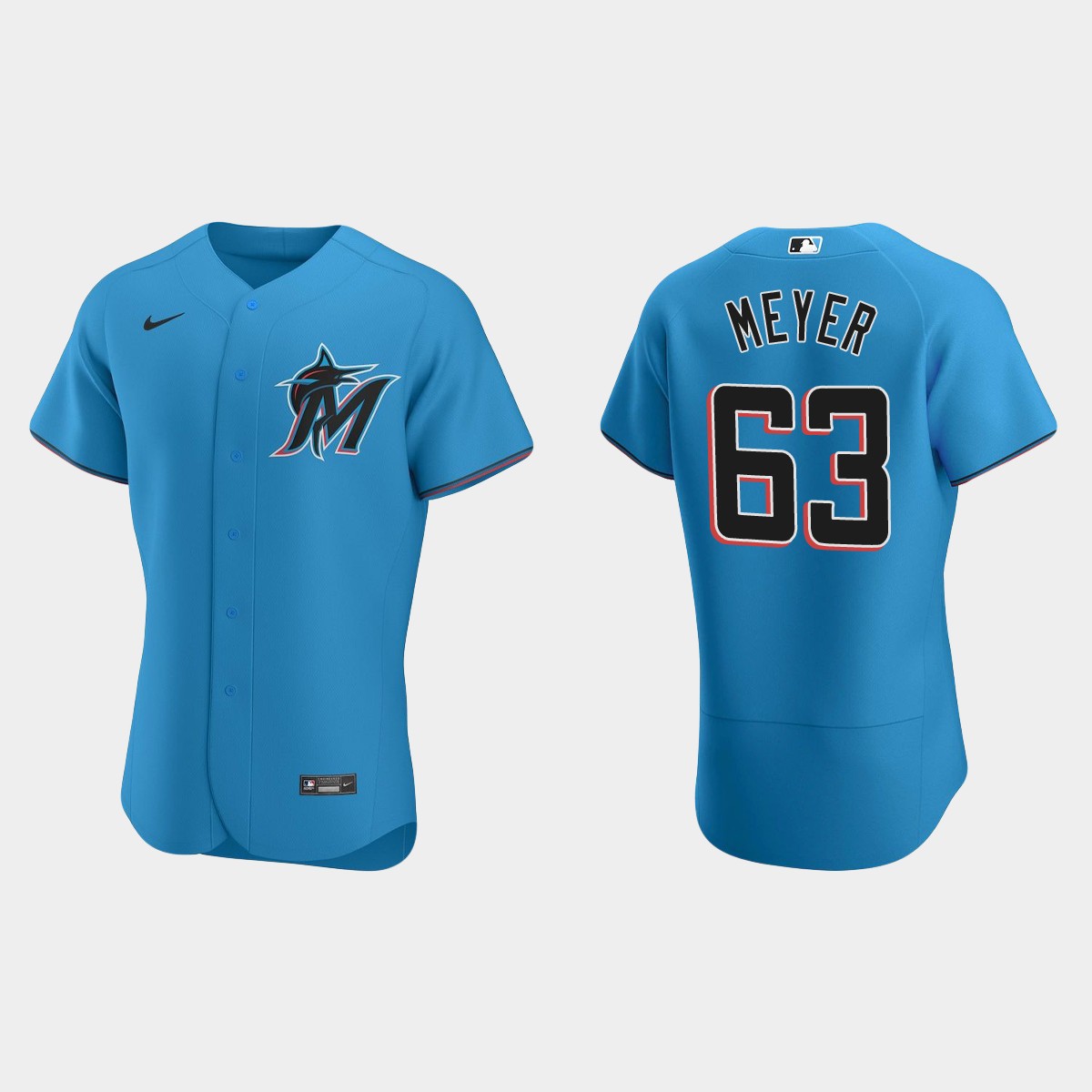 Max Meyer Miami Marlins Alternate Jersey - Blue