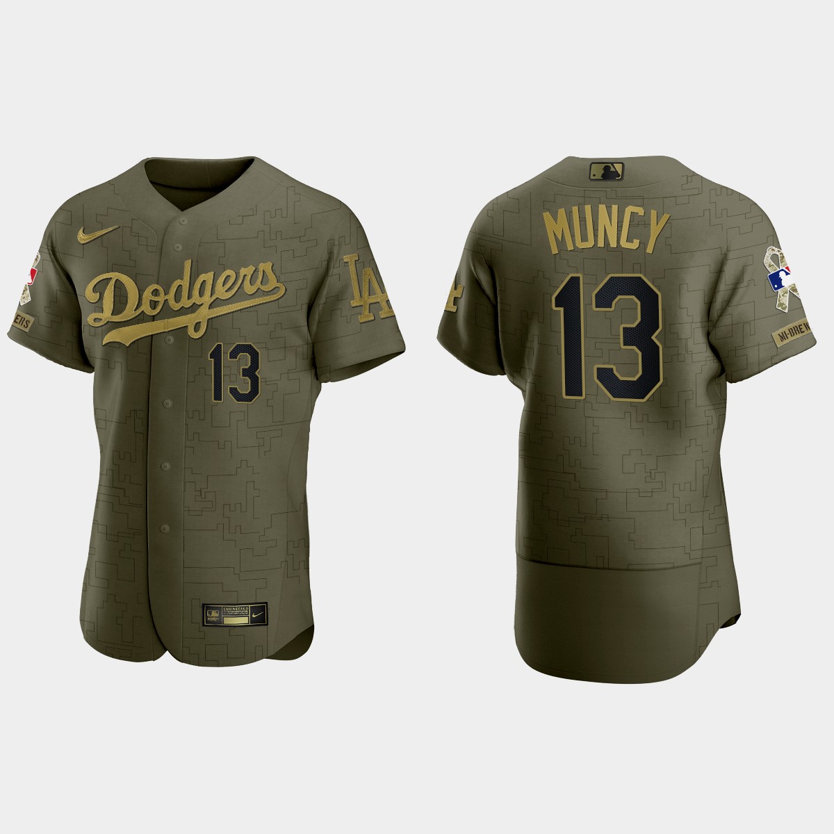 Max Muncy Los Angeles Dodgers 2021 Salute to Service Digital Camo Jersey - Green