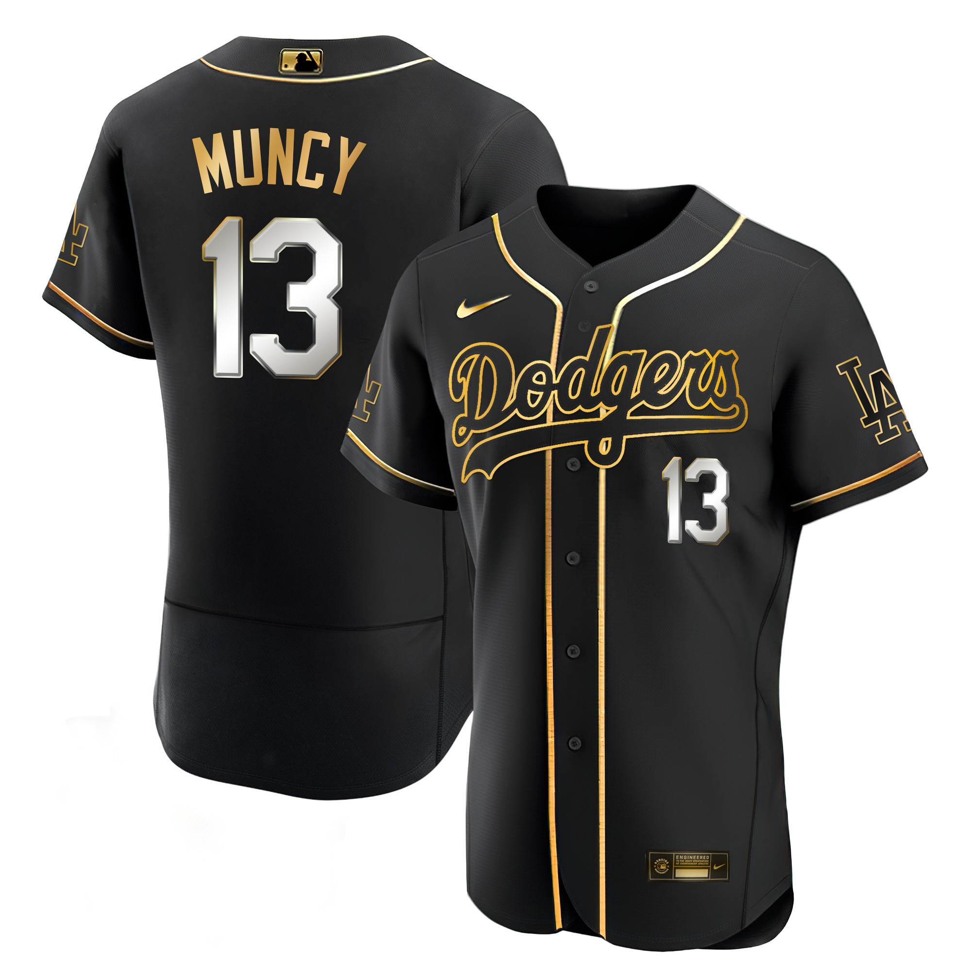 Max Muncy Men's Los Angeles Dodgers Black Limited & Gold Flex Black Limited Jersey - All Stitched