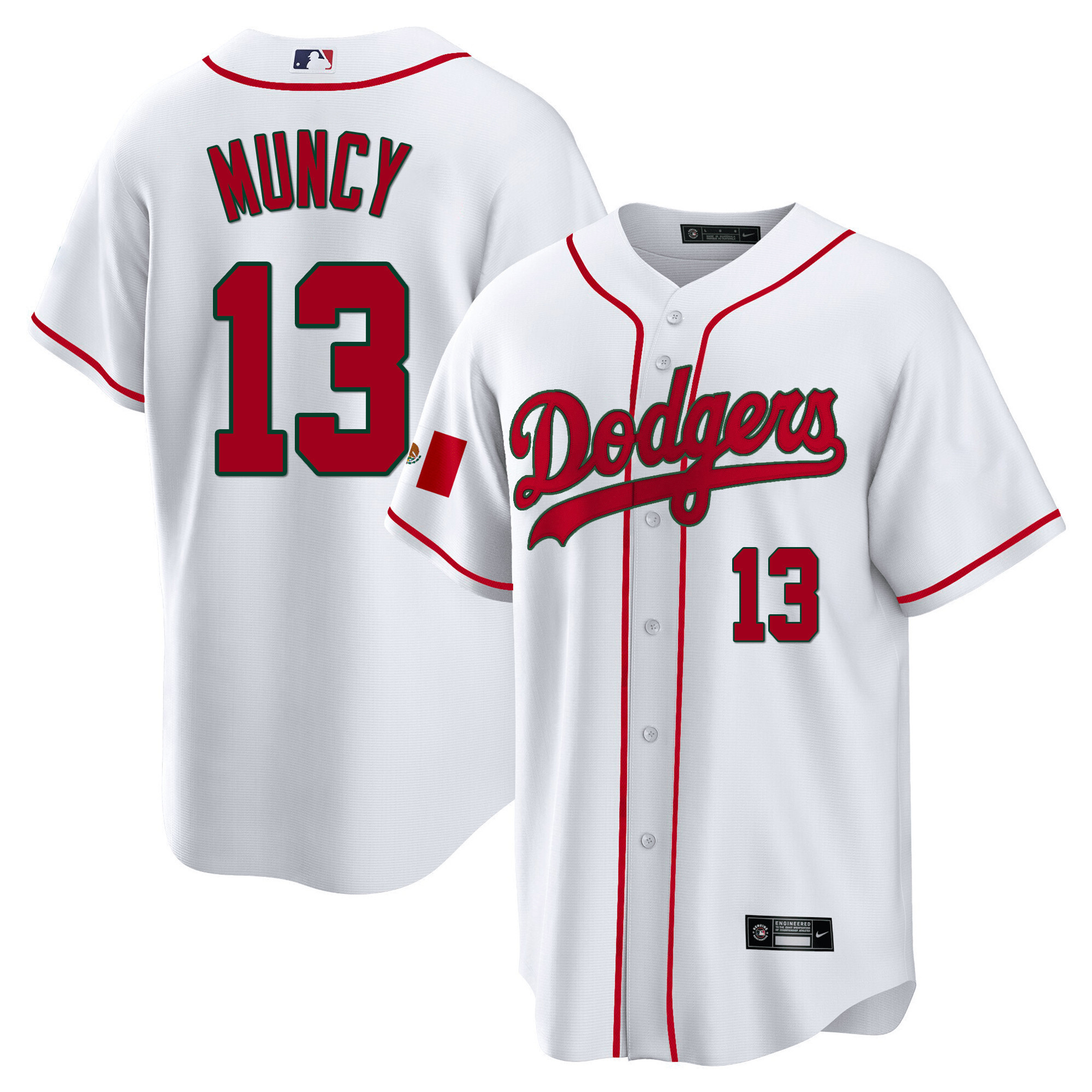 Max Muncy Men's Los Angeles Dodgers Mexico Cool Base White Jersey - All Stitched