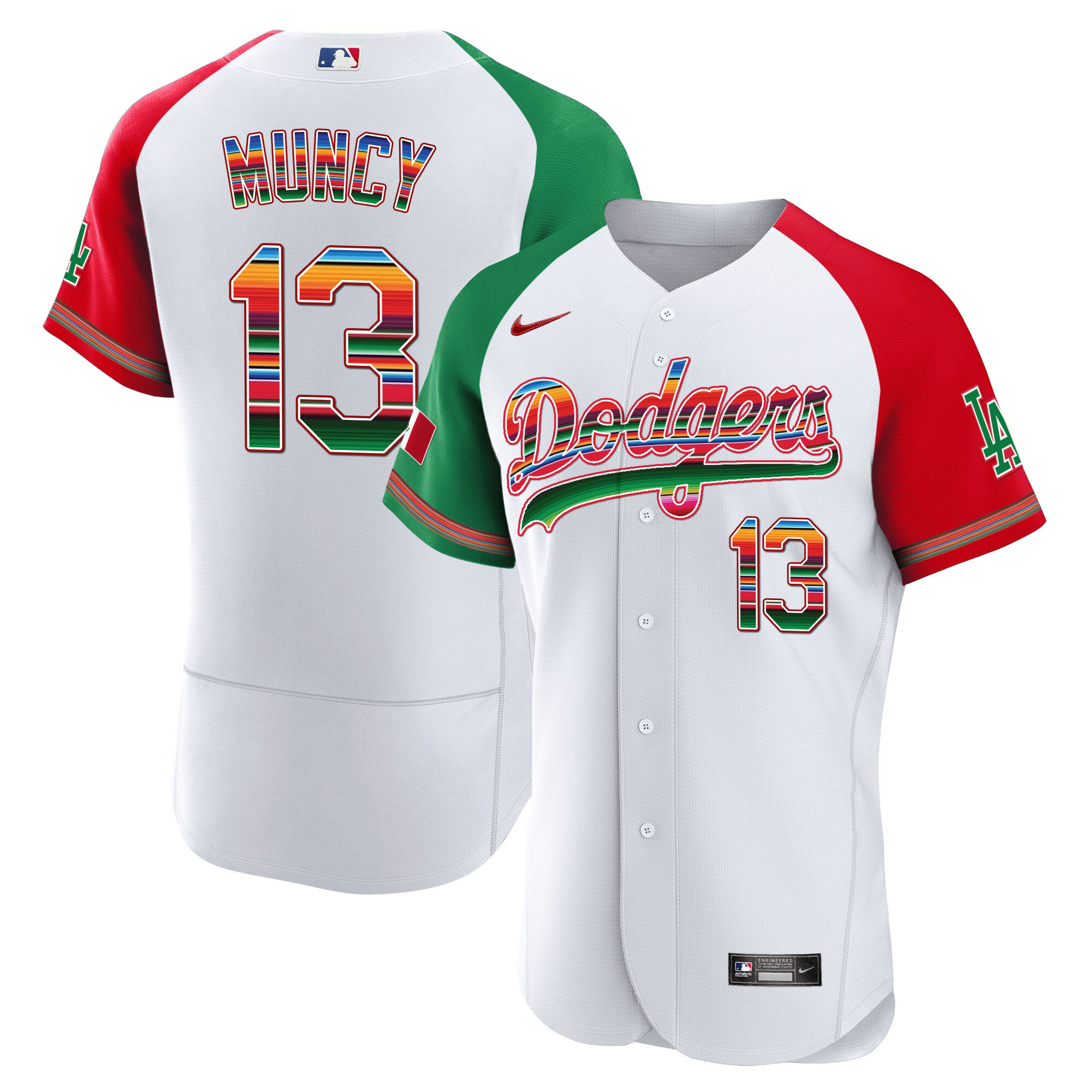 Max Muncy Men's Los Angeles Dodgers Mexico Flex Base Limited Alternate Jersey - All Stitched
