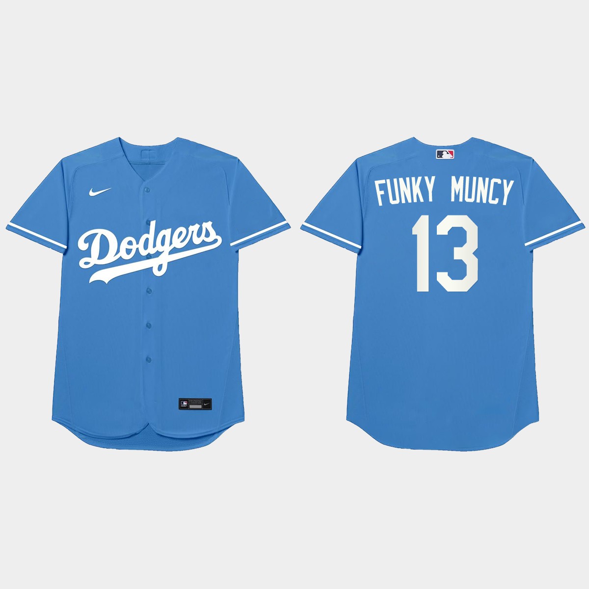 Max Muncy Nickname Dodgers 2021 Players' Weekend Funky Muncy Jersey - Royal