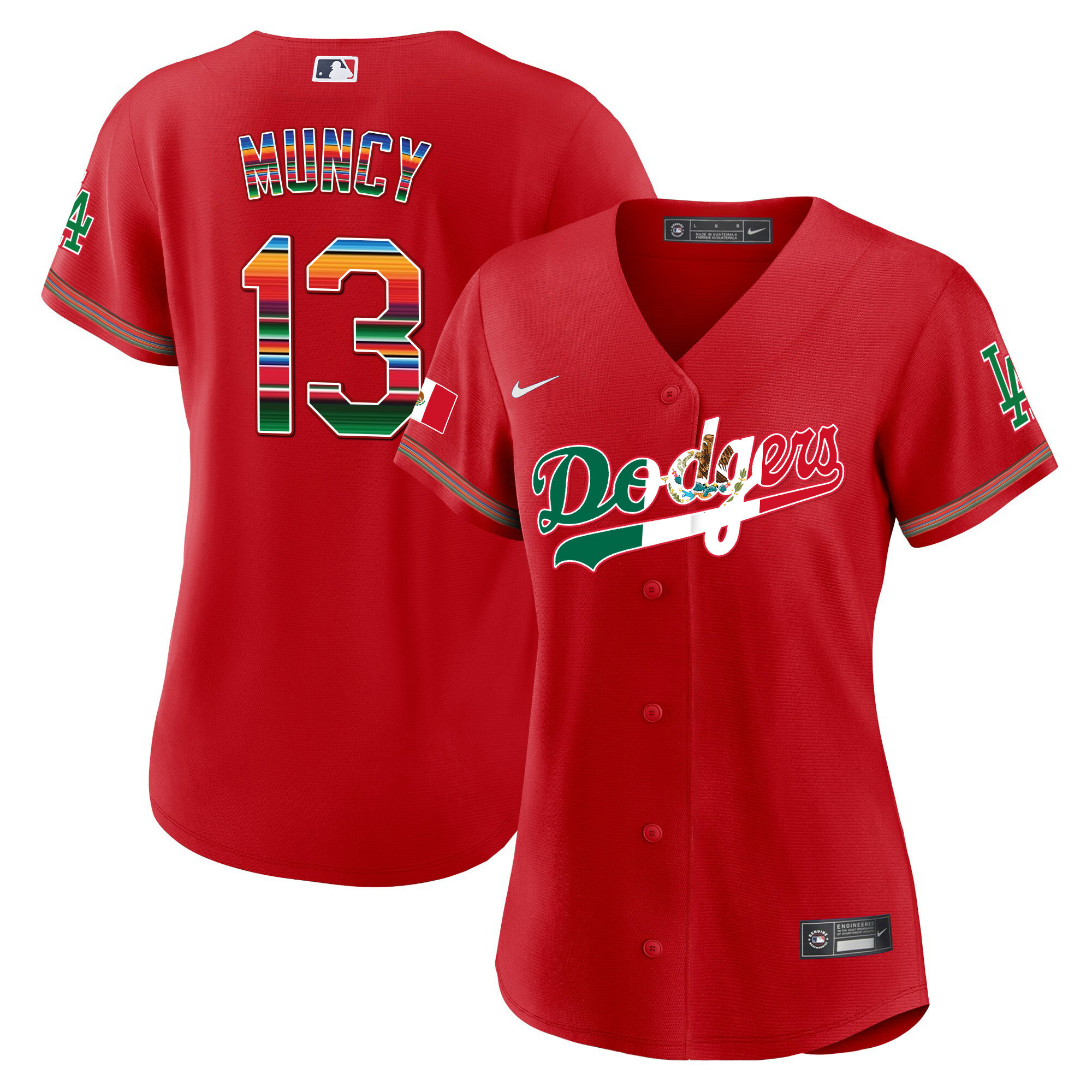 Max Muncy Women's Los Angeles Dodgers Mexico Baseball Limited V4 Red Jersey - All Stitched