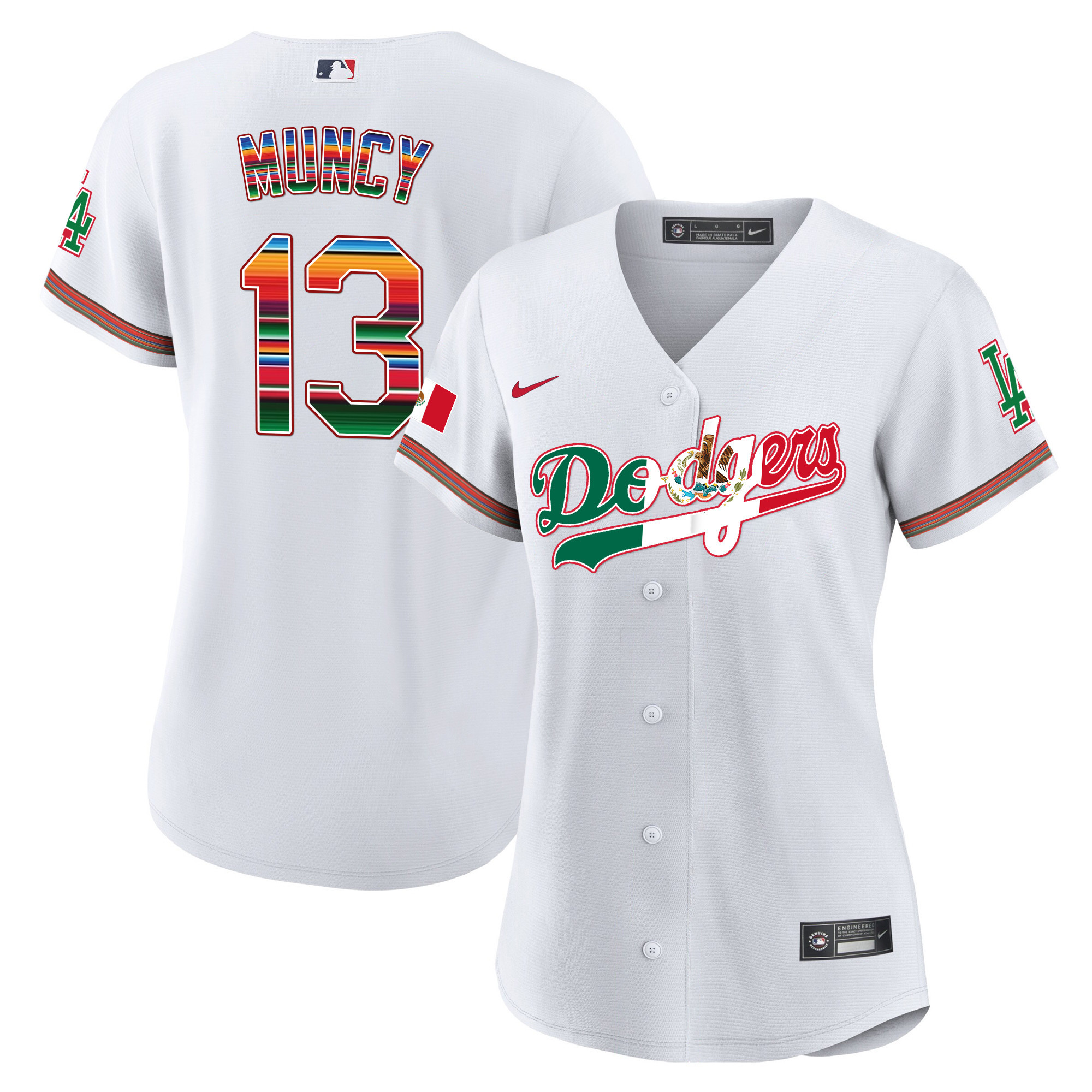 Max Muncy Women's Los Angeles Dodgers Mexico Baseball Limited V4 White Jersey - All Stitched
