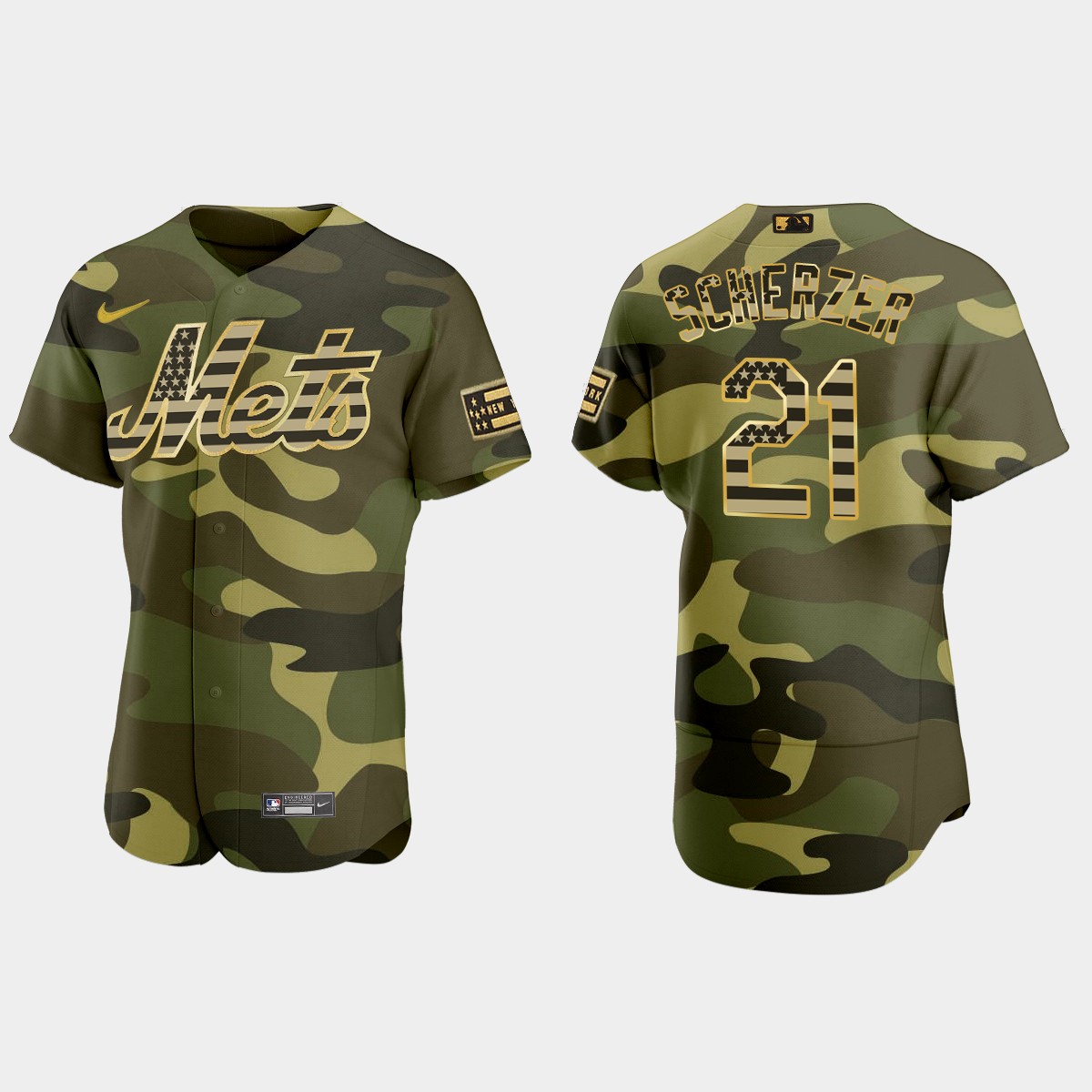 Max Scherzer New York Mets 2022 Armed Forces Day Jersey - Camo