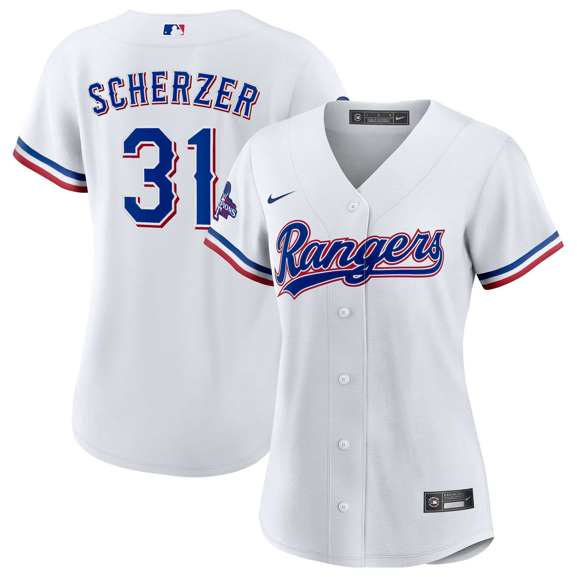 Max Scherzer Texas Rangers Home 2023 World Series Champions Limited - White Jersey - All Stitched