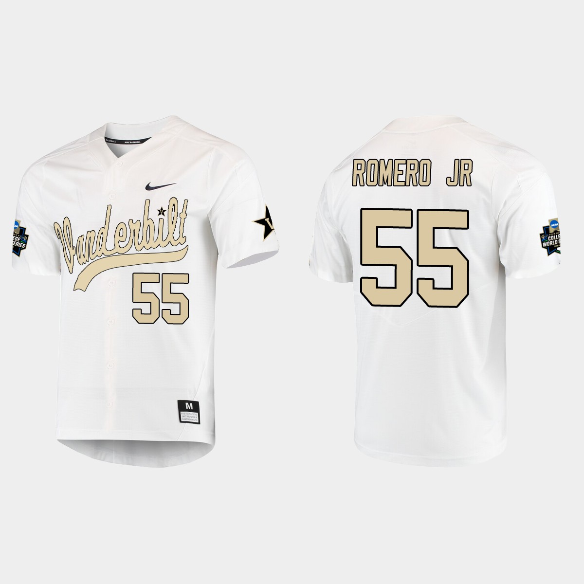 Maxwell Romero Jr. Vanderbilt Commodores College World Series Jersey - White