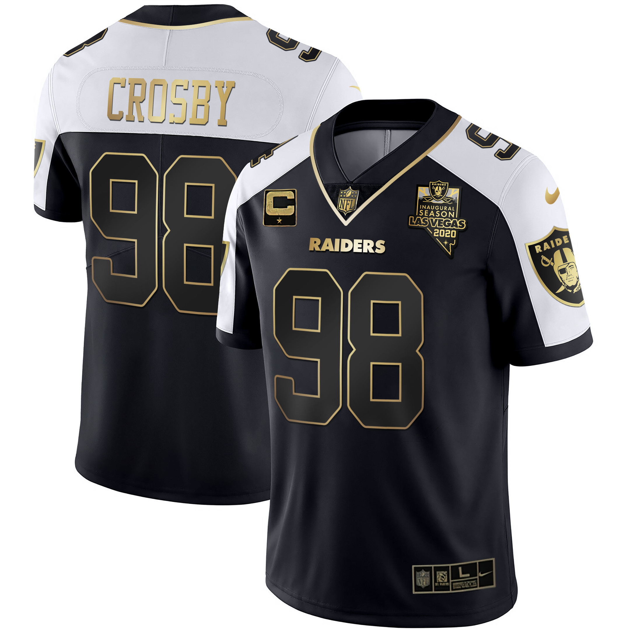 Maxx Crosby Las Vegas Raiders Alternate Vapor Black Gold Limited Jersey - All Stitched 