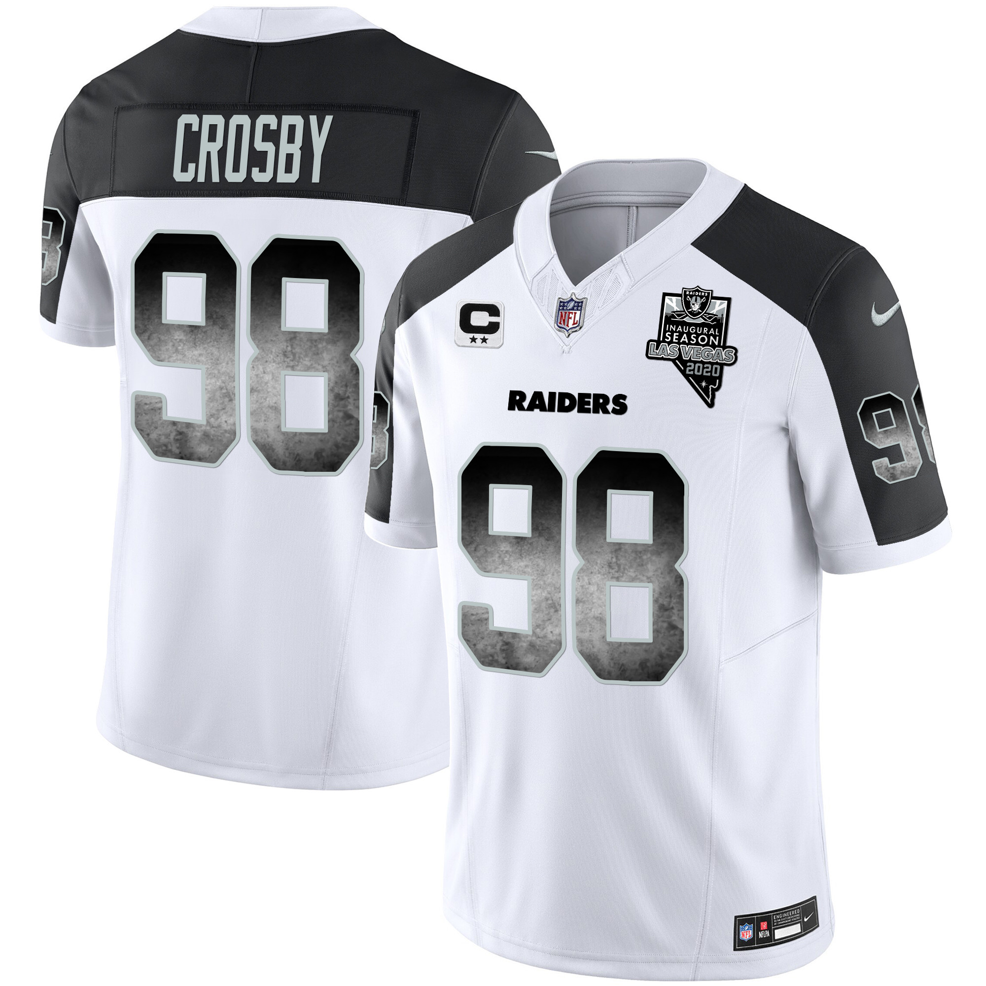 Maxx Crosby Men's Las Vegas Raiders Arch Smoke Vapor Inverted Jersey - All Stitched 