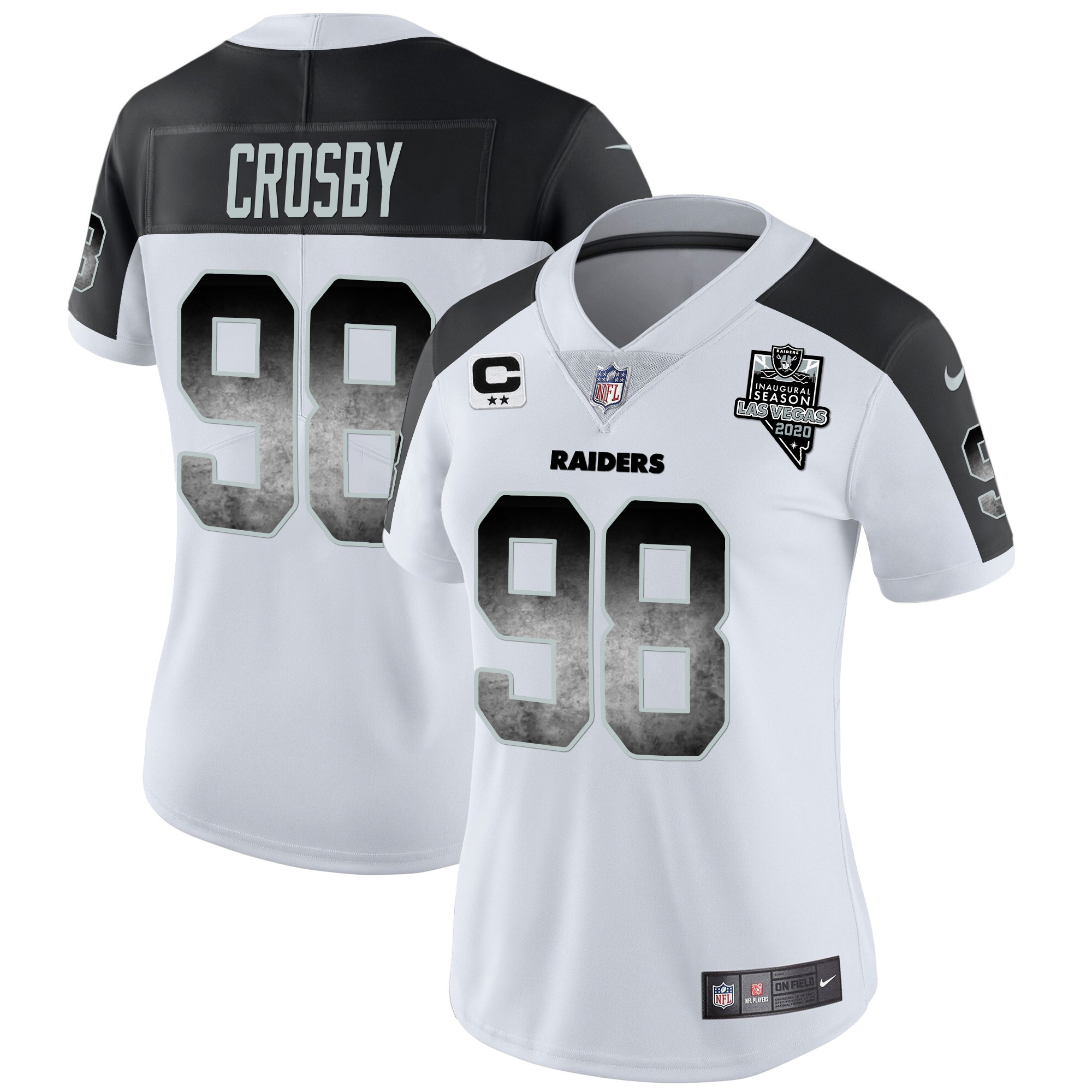 Maxx Crosby Women's Las Vegas Raiders Arch Smoke Vapor Inverted Jersey - All Stitched 