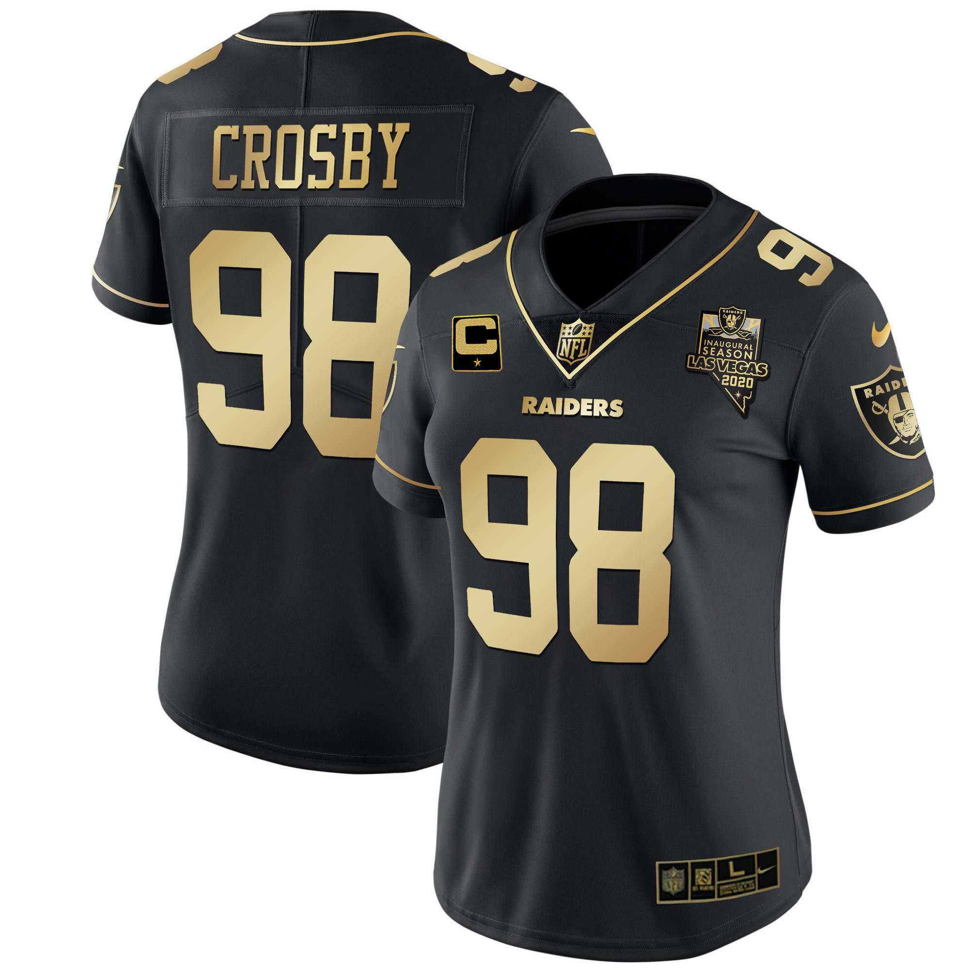 Maxx Crosby Women's Las Vegas Raiders Vapor Gold Gold Limited Jersey - All Stitched 