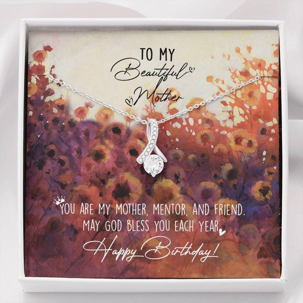 May God Bless You Each Year Alluring Beauty Necklace Gift For Mom