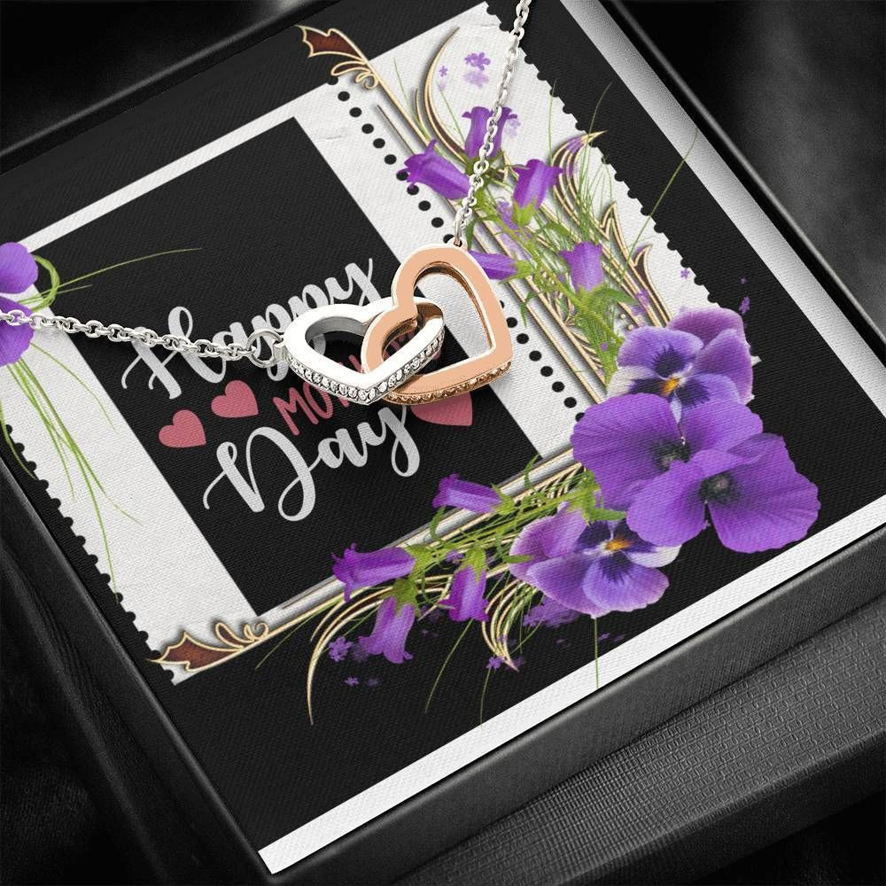 Meaningful Gift For Mom Interlocking Hearts Necklace Happy Mother’s Life