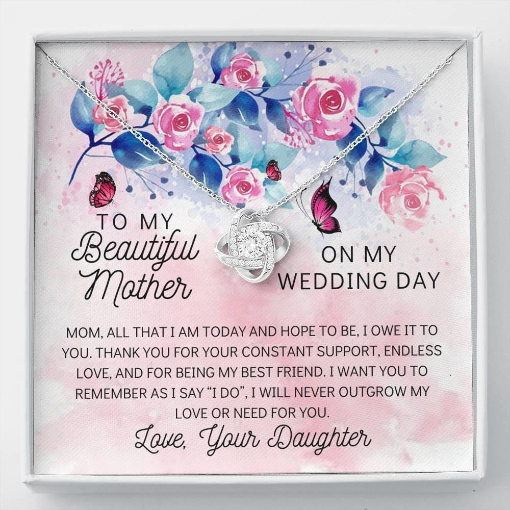 Meaningful Gift For Mother Of The Bride Wedding Day I Do Love Knot Necklace