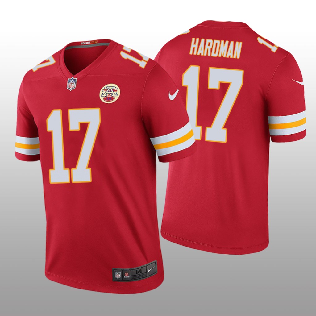 Mecole Hardman Kansas City Chiefs Red NFL Draft Color Rush Legend Jersey