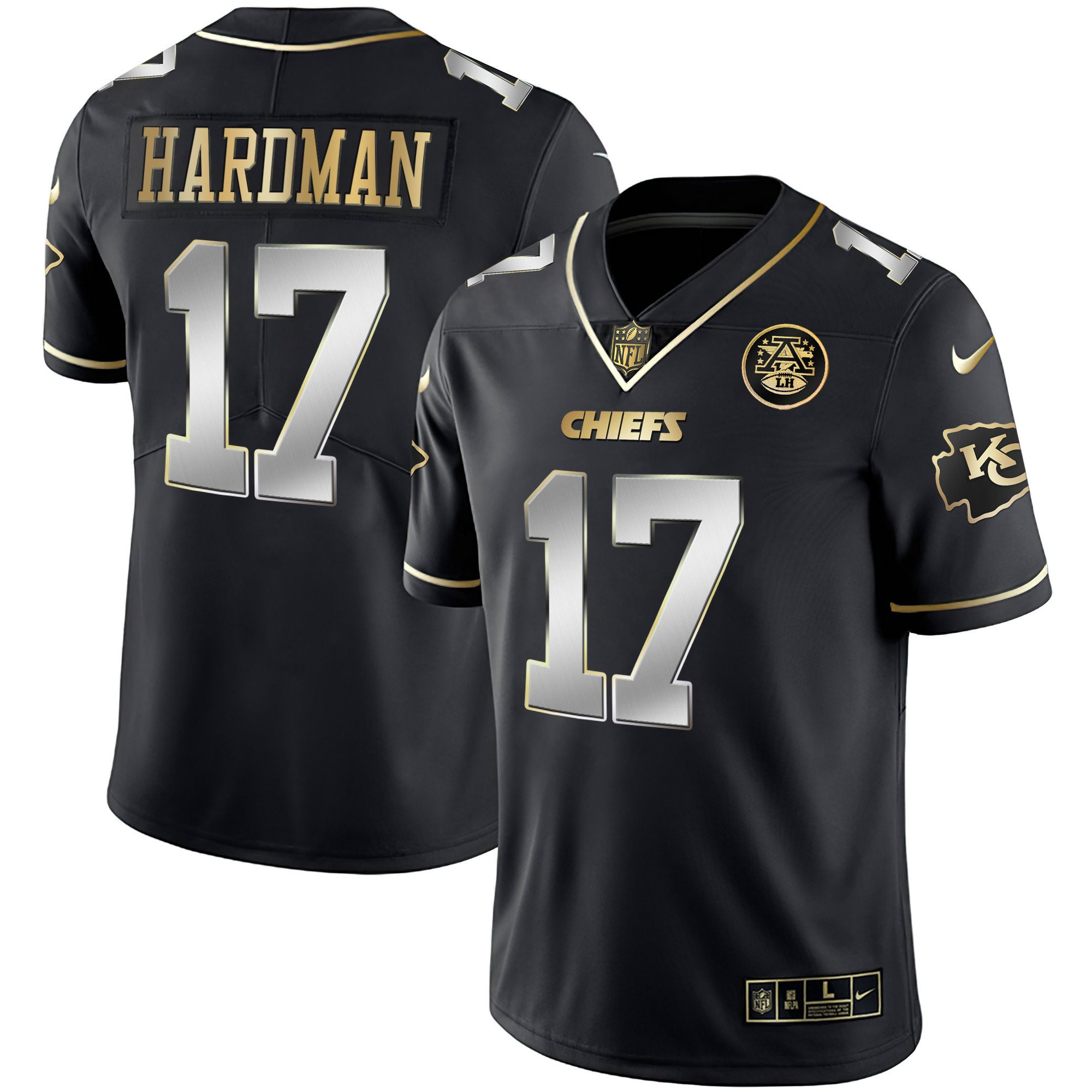 Mecole Hardman Men's Kansas City Chiefs White Gold & Black Gold Black Limited Jersey - All Stitched 
