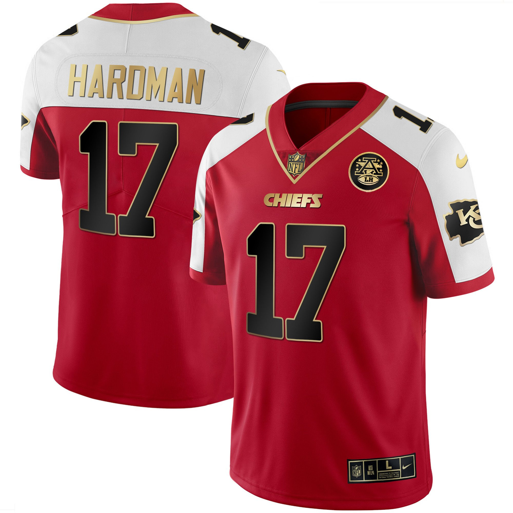 Mecole Hardman Men's Kansas City Chiefs White Gold & Black Gold Red Alternate Jersey - All Stitched 