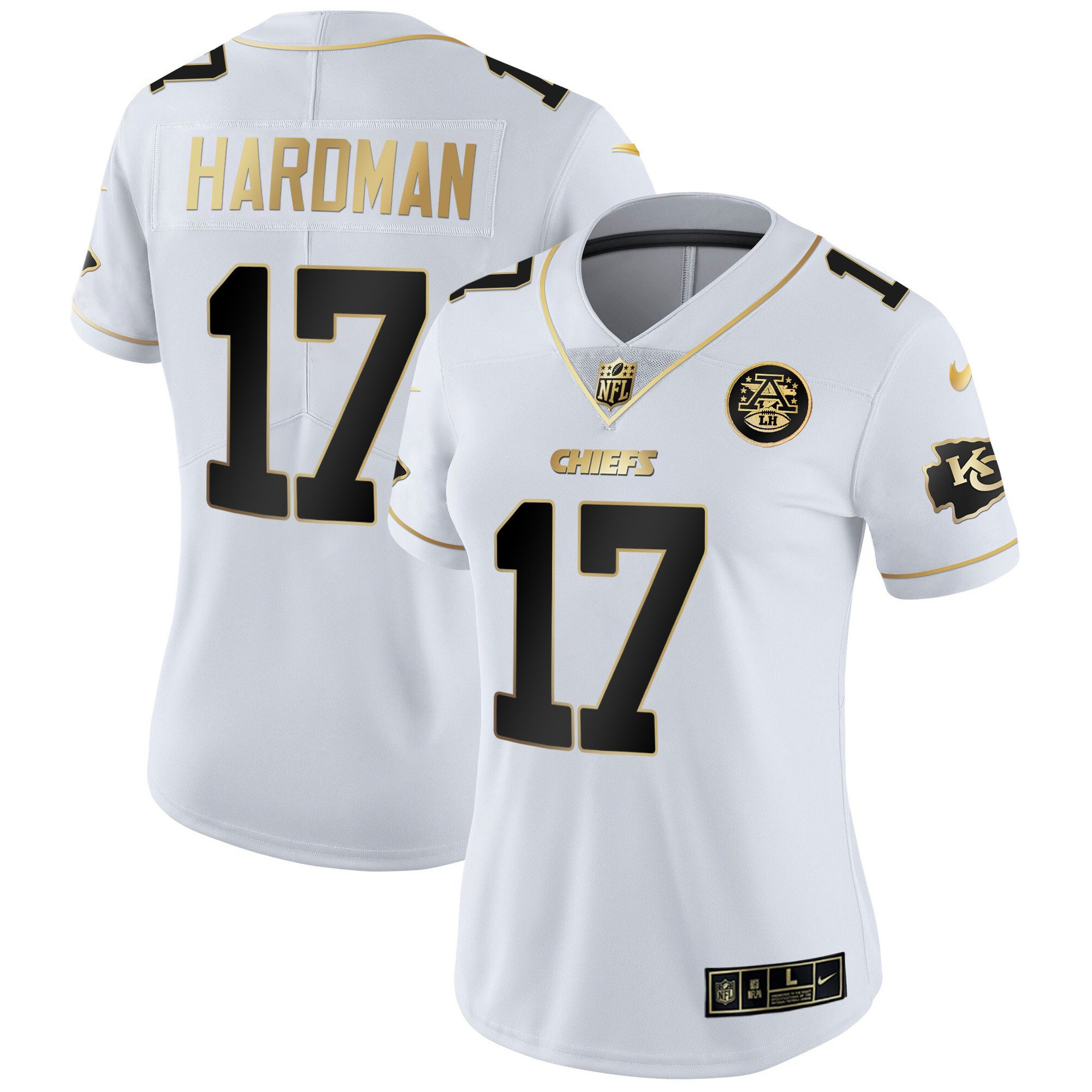 Mecole Hardman Women's Kansas City Chiefs White Gold & Black Gold White Gold Jersey - All Stitched 