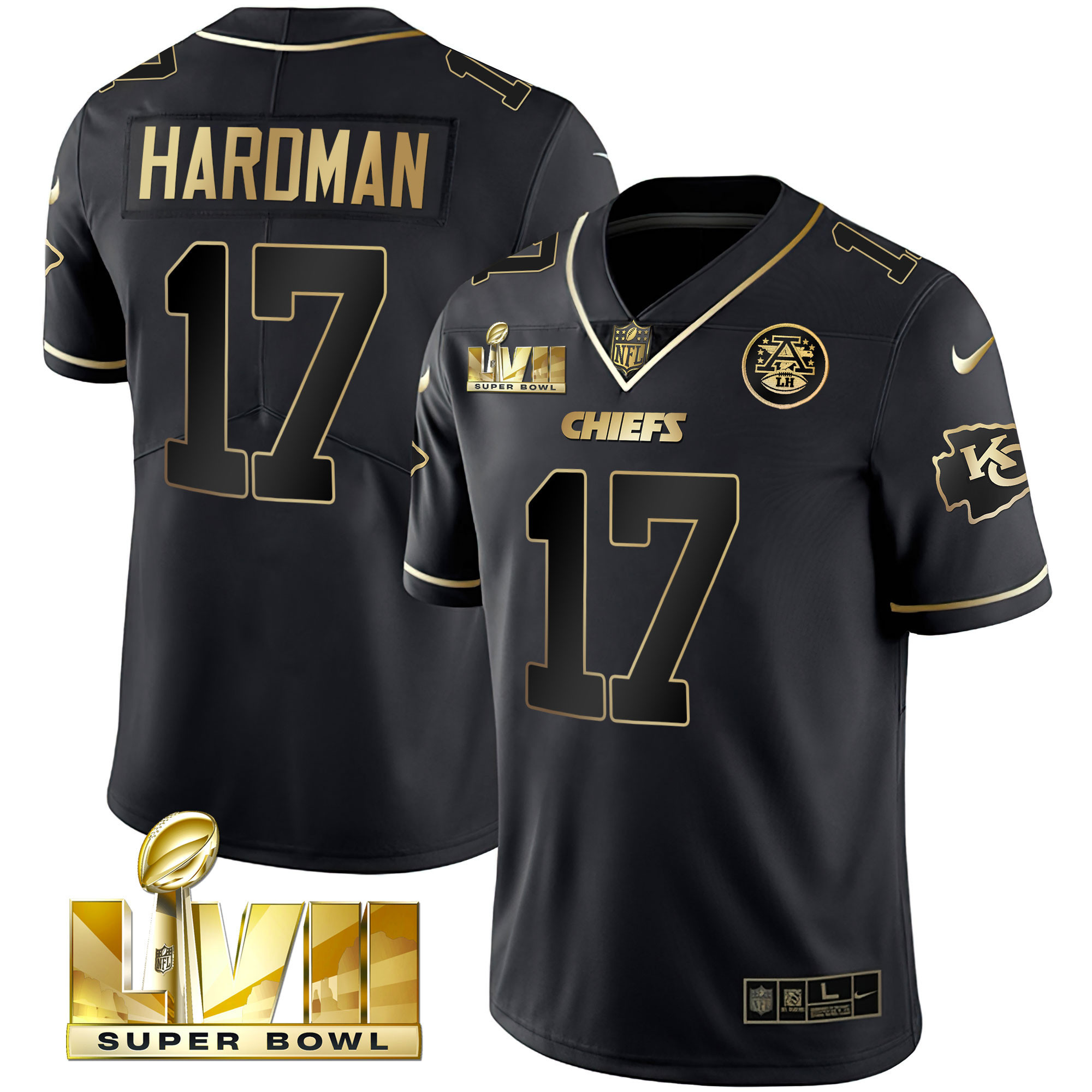 Mecole Hardman Youth's Kansas City Chiefs Super Bowl Vapor Gold Black Gold Jersey - All Stitched 