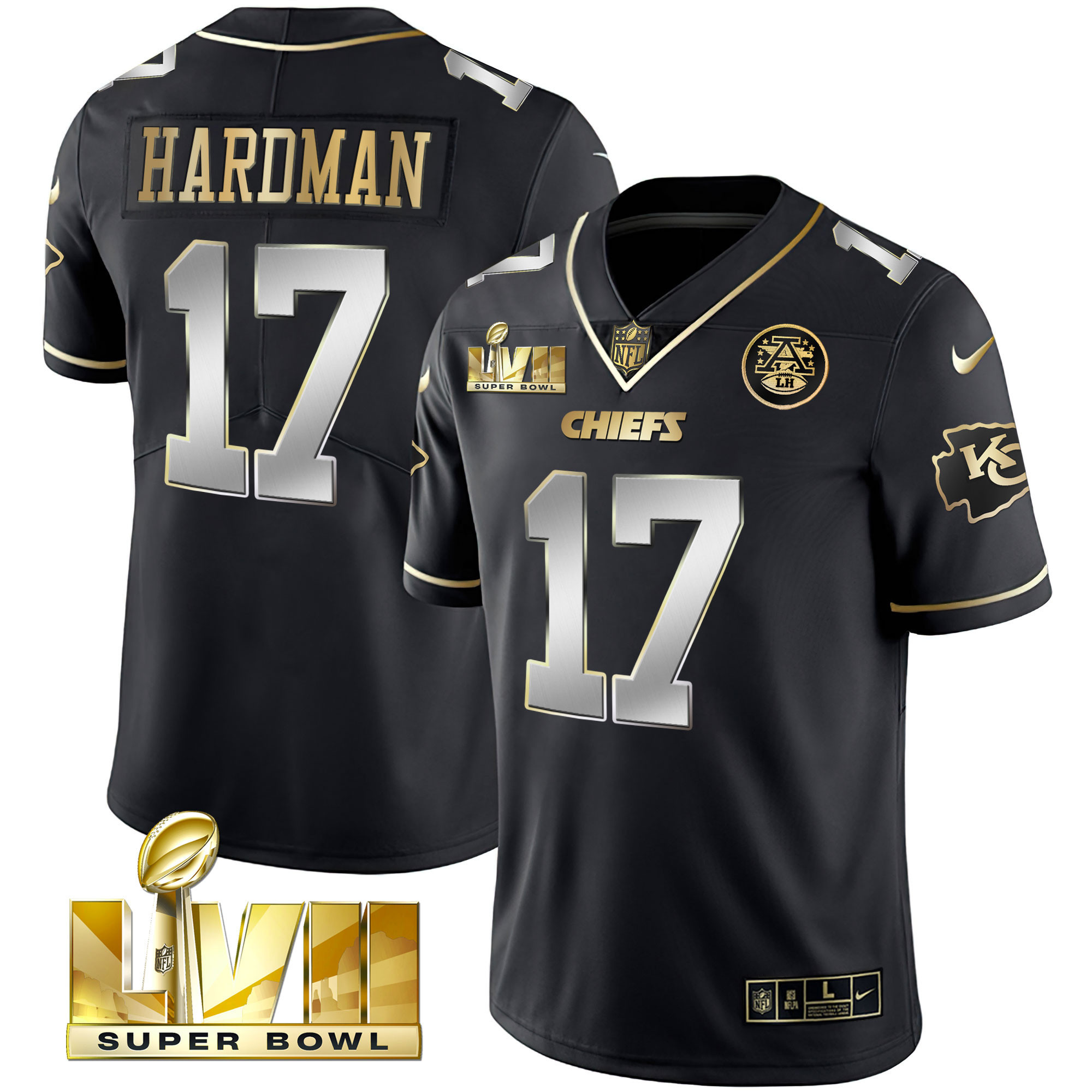 Mecole Hardman Youth's Kansas City Chiefs Super Bowl Vapor Gold Black Limited Jersey - All Stitched 