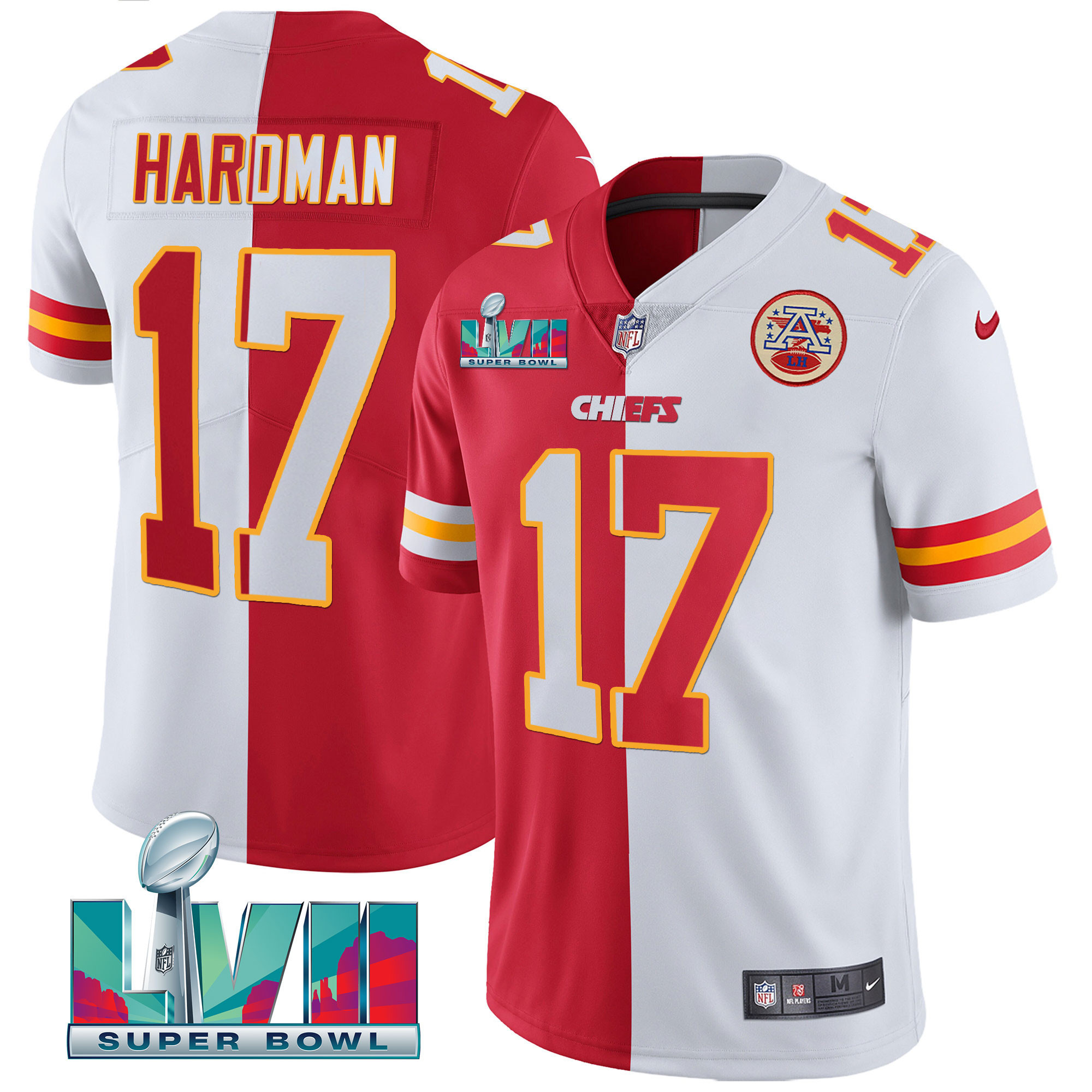 Mecole Hardman Youth's Kansas City Chiefs Super Bowl Vapor Gold Split Jersey - All Stitched 