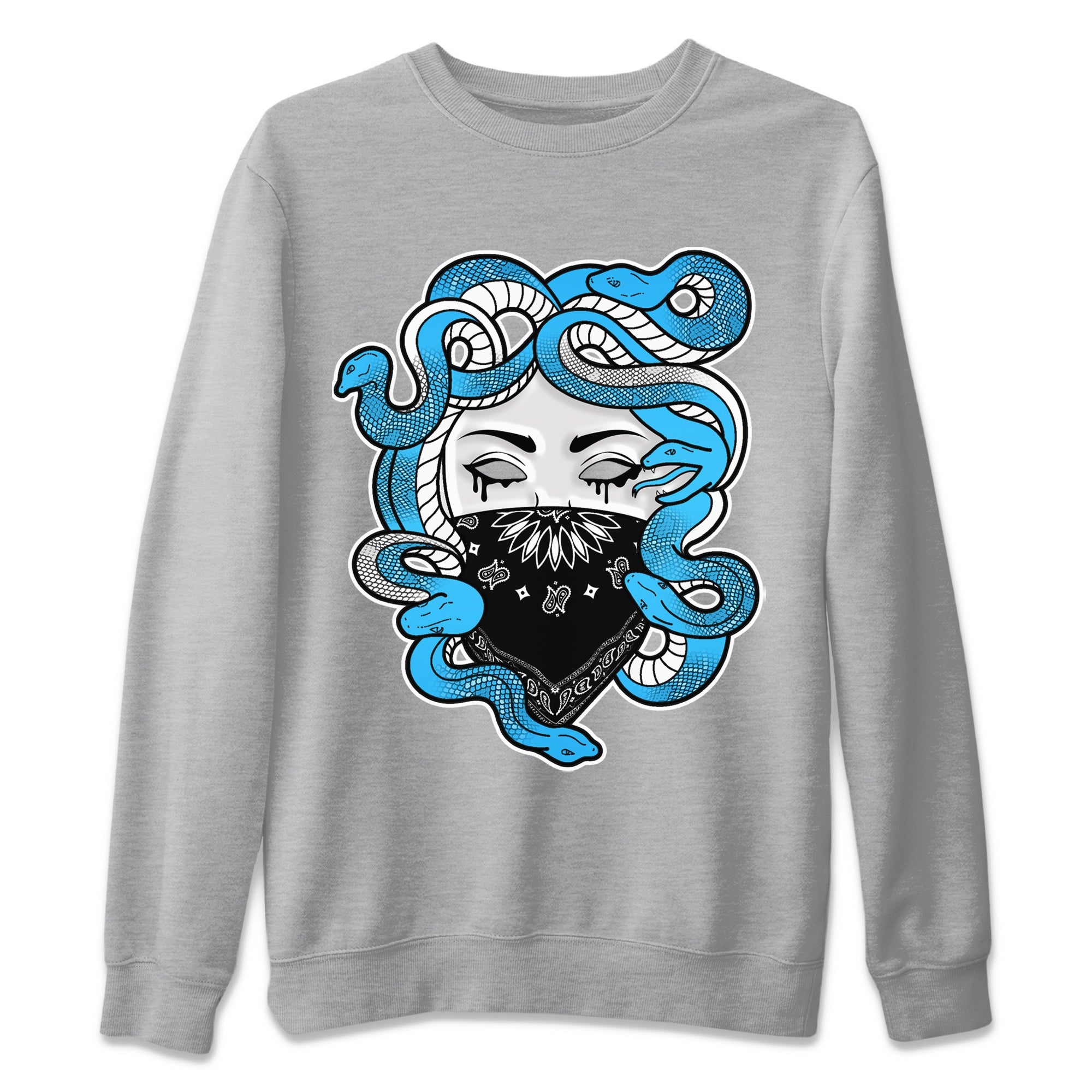 Medusa Unisex Sweater – Air Jordan 1 Powder Blue, Sneakers Matching Sweater