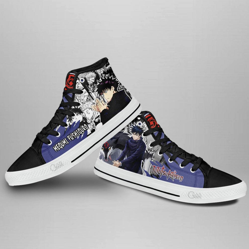 Megumi Fushiguro High Top Shoes Custom Manga Anime Jujutsu Kaisen Sneakers