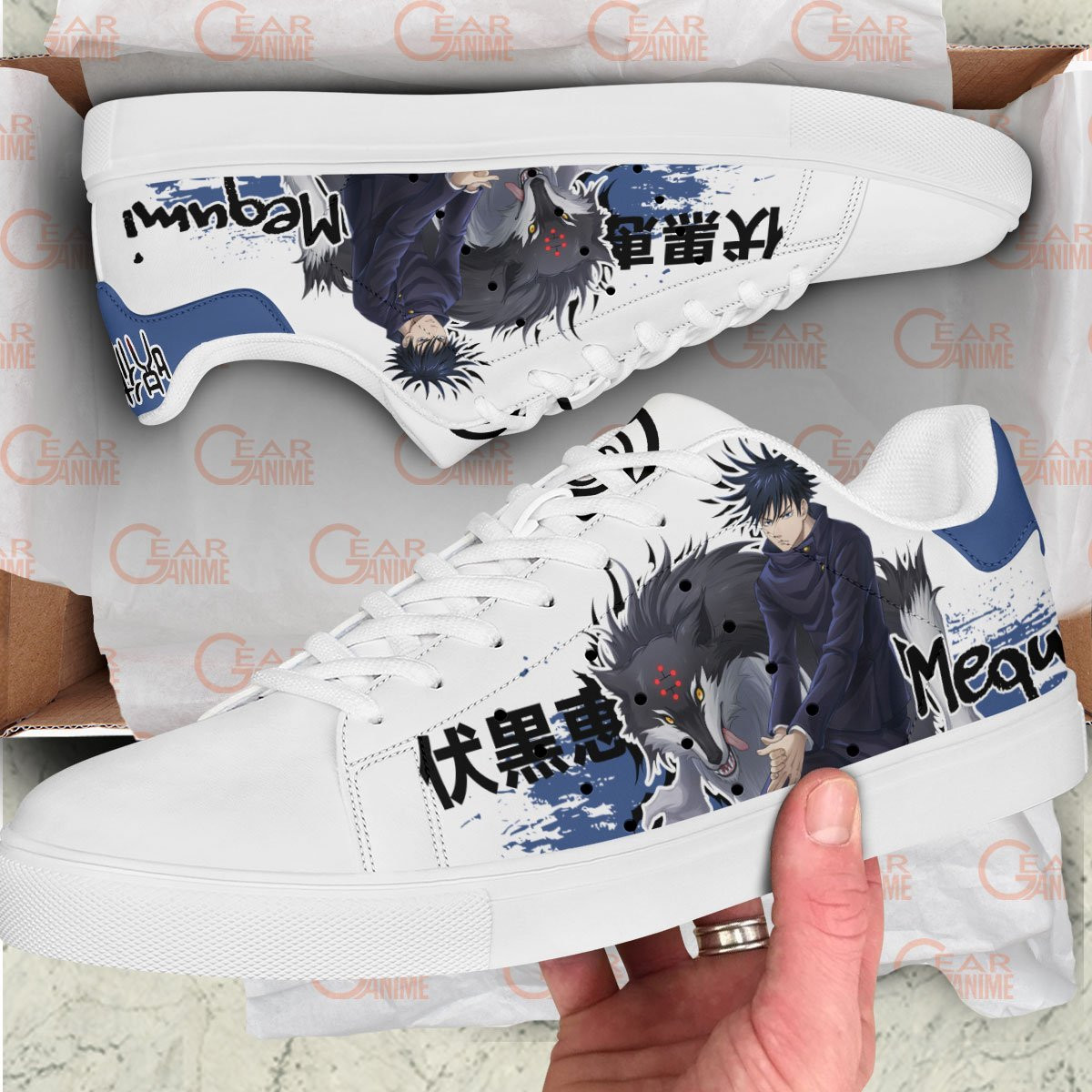 Megumi Fushiguro Skate Sneakers Custom Anime Jujutsu Kaisen Shoes