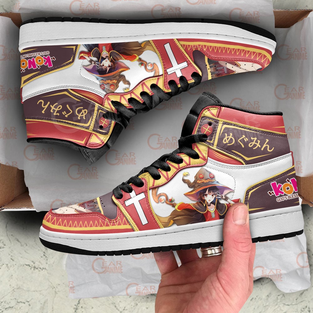 Megumin JD1s Sneakers Konosuba Anime Shoes, Air Jordan Hightop