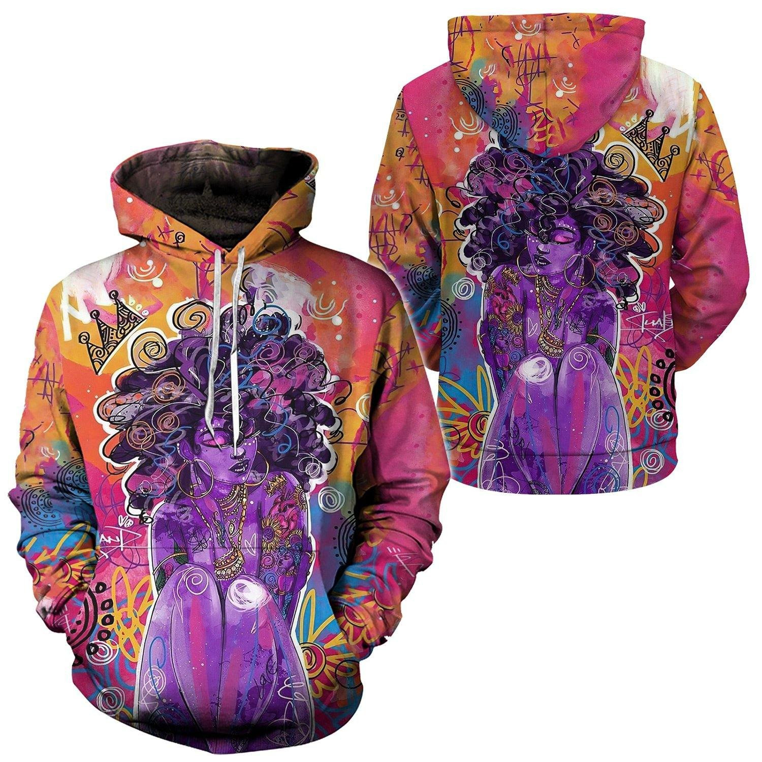 Melaninful Girl All-Over Printed Hoodie