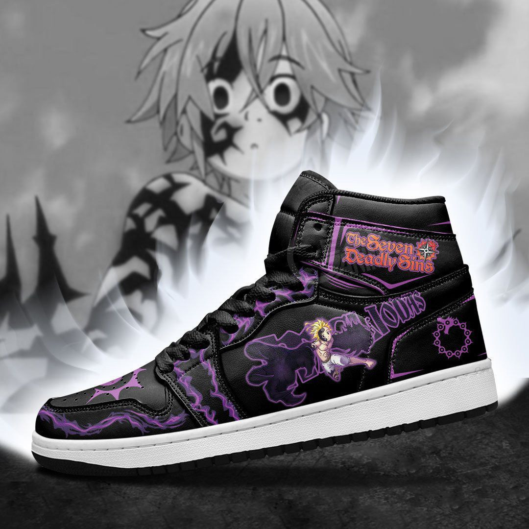 Meliodas Demon Seven Deadly Sins Anime 1 High Top Air Jordan Sneaker, Air Jordan Hightop
