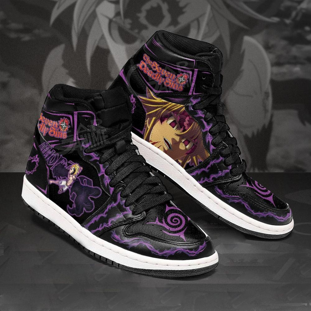 Meliodas Demon Seven Deadly Sins Anime 1 High Top Air Jordan Sneaker, Air Jordan Hightop