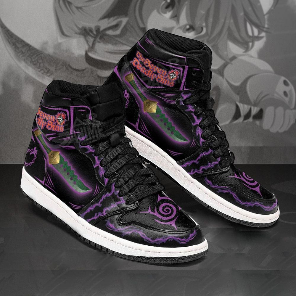 Meliodas Demon Seven Deadly Sins Anime 2 High Top Air Jordan Sneaker, Air Jordan Hightop